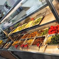 Dishes for mixed veggies rice at Bao Xiang Vegetarian in Kulai