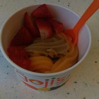 cashew milk and orange sorbet  at Goji's in Moncton