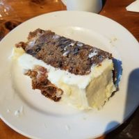 Carrot cake & cococonut cream ~ very nice. at Bach on Breakwater in New Plymouth