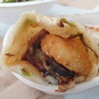 Eggy roll w/mushrooms $17.00: OMG so good, and that sauce at Woking Amazing in Northcote