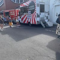 Cart outside Coburg vegan market  at Woking Amazing in Northcote