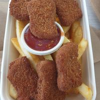 Nuggz and chips $14.00: good and crispy at Woking Amazing in Northcote