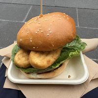 Fishy Tempura Burger 😋   at Woking Amazing in Northcote