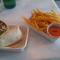 Chips & Korean mayo + Korean Wrap at Woking Amazing in Northcote