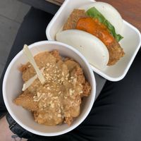 Nugg bao burg and popcorn nuggs! at Woking Amazing in Northcote