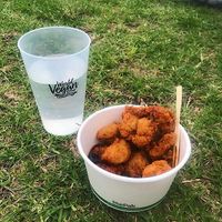 Popcorn chick'n with BBQ sauce at world vegan day! at Woking Amazing in Northcote