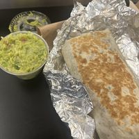 Very veggie burrito and super sharp/oniony Guac  at ORD - Burrito Beach & B Smooth - T3 in Chicago