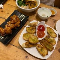 Cauliflower wings, garlic breadd  at LN Fortunate Coffee - Jogja in Yogyakarta