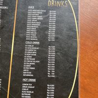 Drink options  at Lusidus in Yogyakarta