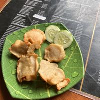 The “chicken fillet” actually made with mushroom and soy or something like that  at Lusidus in Yogyakarta