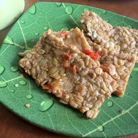 Tempe with sambal  at Lusidus in Yogyakarta