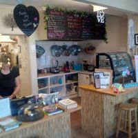 Quirky looking counter area. at Diggers Vegie Kitchen in Anglesea