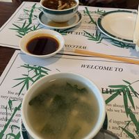 Miso and hot & sour soups   at Veggie Heaven in Montclair