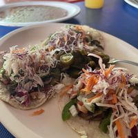 Vegan tacos  at Taco Loco in Cabo San Lucas