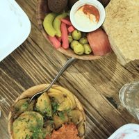 Falafel and Batata Mlaiye at Teta Mona in Brunswick East