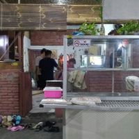 Food stall for the buffet and kitchen on the back at Veganissimo in Yogyakarta