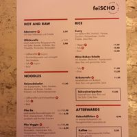 Menu! All icons with hearts are vegan.  at Fei Scho in Munich