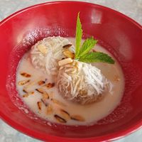 Filled coconut dumplings in coconut milk. at Fei Scho in Munich