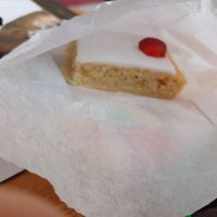 Bakewell tart cake at The V Spot in Nottingham