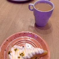 Lemon tart, pistachio brownie, and filter coffee at Mahalo - Hornsgatan in Stockholm