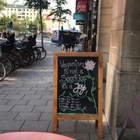 front of the cafe at Mahalo - Hornsgatan in Stockholm