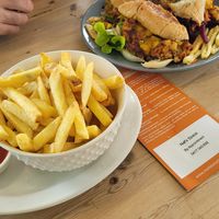 Veggie Burger and Chips at Yogolicious in Livingstone Shire