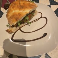 Warm pumpkin schnitzel sandwich  at GustaV in Salzburg