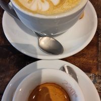 Turmeric latte and Cafe at GustaV in Salzburg