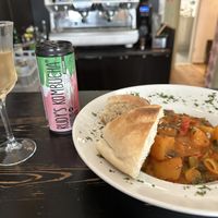 Potato goulash and kombucha  at GustaV in Salzburg