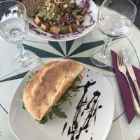 Very rich salad with crunchy homemade cashew cheese!!  It was really tasteful!!! at GustaV in Salzburg