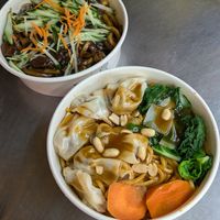 Korean noodles and spicy wonton noodles at Xiang Guang  in Taipei