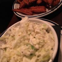 Vegan coke slaw and sweet potato fries at Smoke and Barrel in Washington