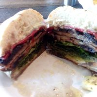 Field mushroom burger included 2 field mushrooms :) at Soul Burger in Randwick