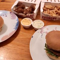 Sydney sider burger, truffle beef burger, cauliflower bites and fries  at Soul Burger in Randwick