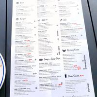 New menu (2020) at Soul Burger in Randwick