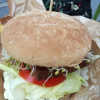 Tofu burger with v mayo at Green Bus in Wroclaw