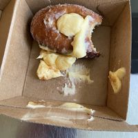 I definitely didn’t hold it flat while walking but so delicious! Custard doughnut   at Sweet Release in Wellington