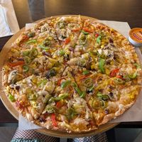 Vegan pizza at Village Pizza in Surbiton