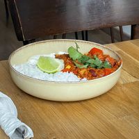 Chili and rice lunch bowl  at Cafe Michelle in Warsaw