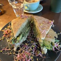 Focaccia with turkey  at Cafe Michelle in Warsaw