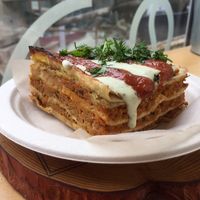 vegan lasagna  at Veggie Box in St Petersburg
