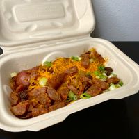 “veggie potatoes plus” minus mushrooms (takeout) at Blue Star Cafe & Pub in Seattle