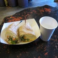 Shaharazade wrap - aka hummus & salad wrap at Tiger Lily Cafe in Port Jefferson