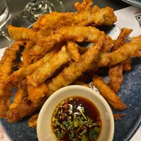 Vegan calamari made from mushrooms at Wagamama in Maidstone