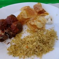 Vegan meatballs with cuscous at Vegana Burgers - Atrium Saldanha in Lisbon