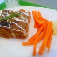 Vegan lasagna at Vegana Burgers - Atrium Saldanha in Lisbon