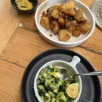 Ceviche, potatoes and smoked eggplant dip  at The Independent in Gembrook