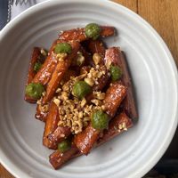 Smoked maple carrots, coriander, chilli and peanuts    at The Independent in Gembrook