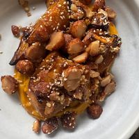 Pumpkin, smoked maple syrup and macadamias    at The Independent in Gembrook