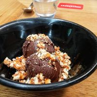 Sorbete - chocolate sorbet with chilli cashews at The Independent in Gembrook